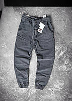 Мужские базовые джинсы зауженные (черные) jg0116 молодежные удобные повседневные для парней L cross mood