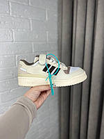 Женские кроссовки Adidas Forum Low White Brown (белые с коричневым) демисезонные качественные кроссы Ar15146