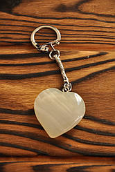 Брелок "Серце" з натурального каменю онікс