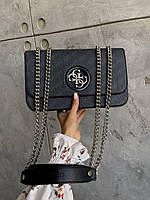 Женская подарочная сумка клатч Guess (черная) art0239 стильная изящная сумочка на длинной цепочке с логотипом