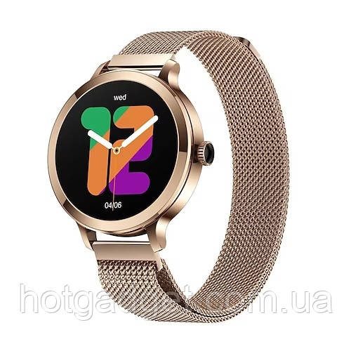 Смарт-годинник жіночий LEMFO NX7 Gold (розмова, тонометр, пульсоксиметр) Amoled екран