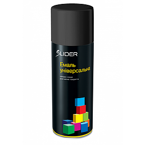 SLIDER Color Емаль універсальна аерозольна чорна матова RAL 9005 400 мл швидковисихаюча