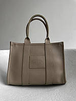 Женская сумка шопер подарочная Marc Jacobs Tote Bag Dark Beige (бежевая) BONO35754 модная с короткими ручками