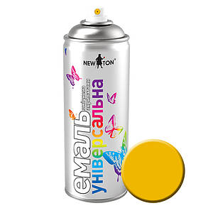 New Ton Фарба аерозольна універсальна глянцева RAL 1023 жовта 400 мл, швидкосохнуча
