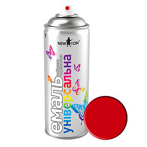 New Ton Емаль аерозольна універсальна глянцева Червона RAL 3020, алкідна швидковисихаюча, 400 мл