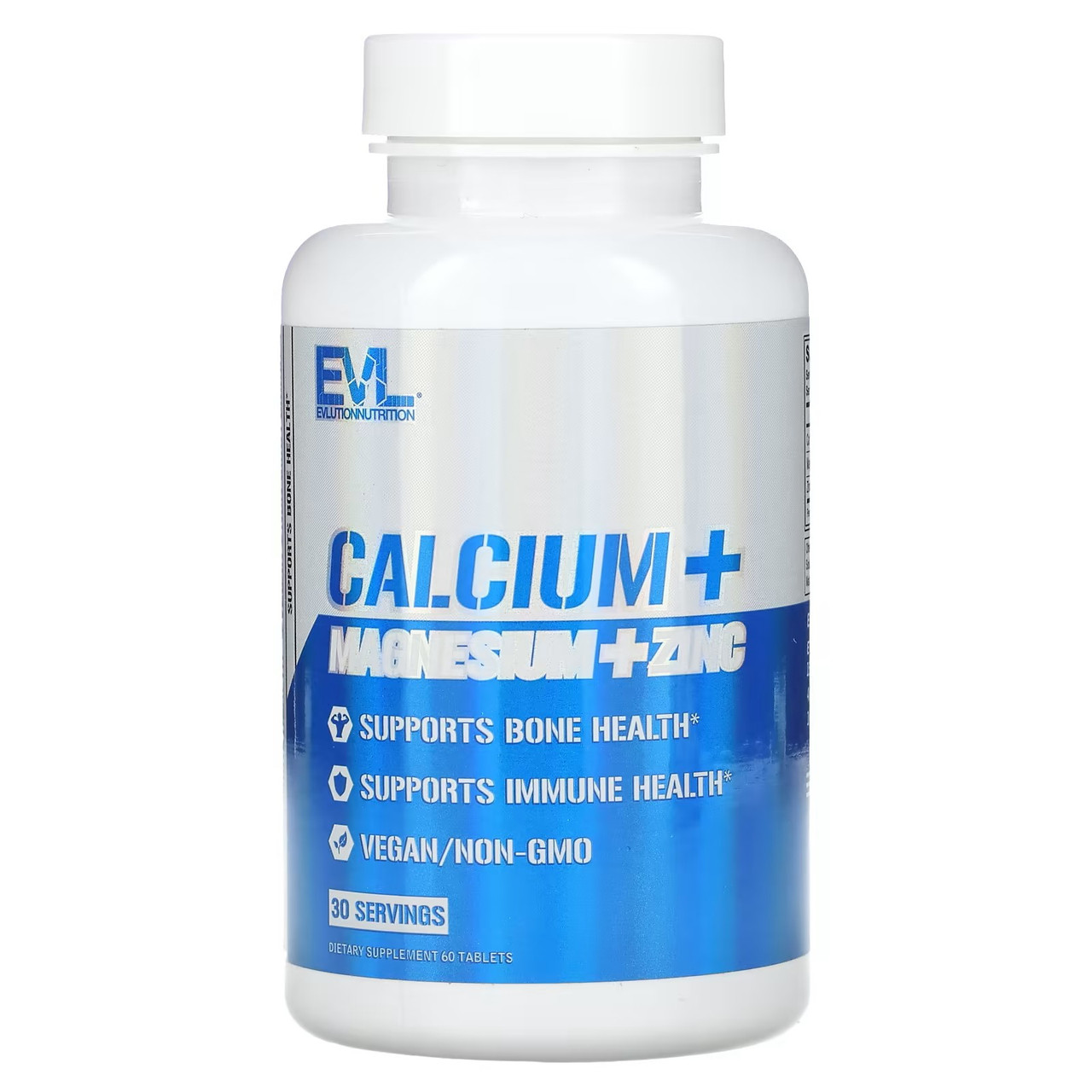 Кальцій, магній та цинк Evlution Nutrition Calcium + Magnesium + Zinc 60 Tablets, фото 1