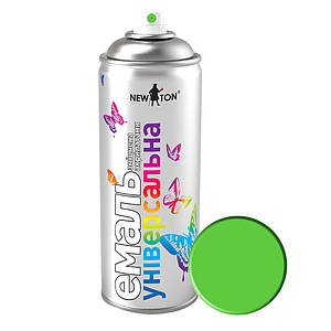 New Ton Емаль аерозольна універсальна глянцева RAL 6018 Салатовий 400 мл швидковисихаюча для металу, дерева, пластику
