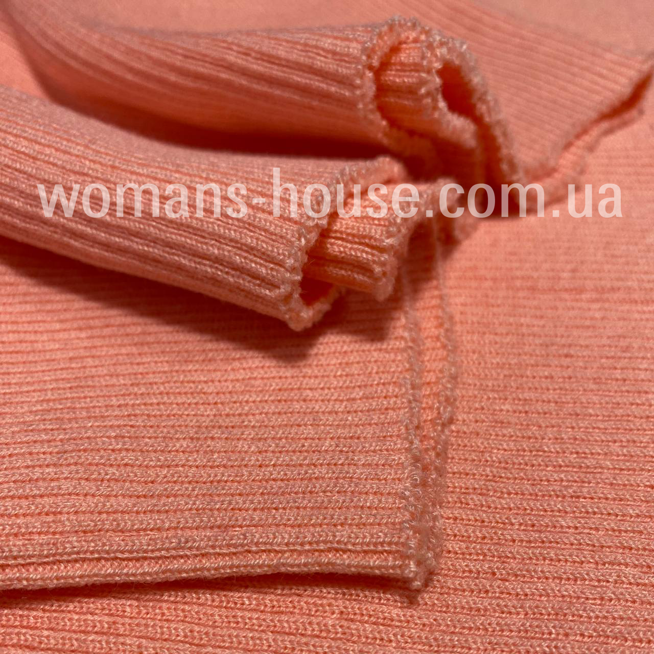 Тканина дов'яз шапкова 400gr/m2 в'язана безшовна панчоха 40 см Світло персиковий, фото 1