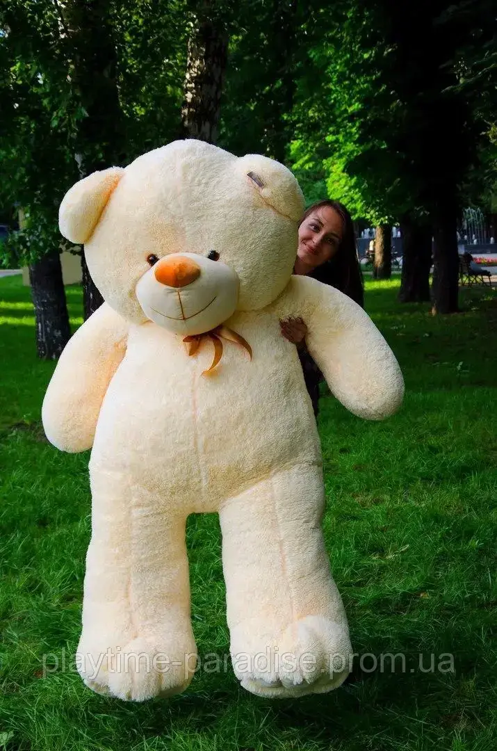 Великий плюшевий ведмедик бежевий "Томмі" 160 см, Великий Плюшевий Ведмідь, Велика М'яка іграшка 1.6 м