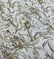 Ткань тефлоновая хлопковая фазаны птицы коричневые для скатерти ткань для штор римских штор
