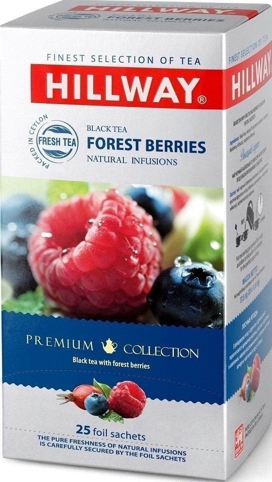 Чай чорний HILLWAY Forrest Berries з ягодами та фруктами 25 штук в індивідуальних конвертиках, фото 1
