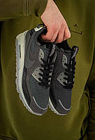 Мужские кроссовки Nike Air Zoom Strobel Kyrie 9 (чёрно-серые с белым) удобные повседневные кроссы I1214 cross