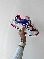 Женские кроссовки New Balance 9060 Purple/Pink (белые с розовым и синим) красивые цветные спорт кроссы 1367