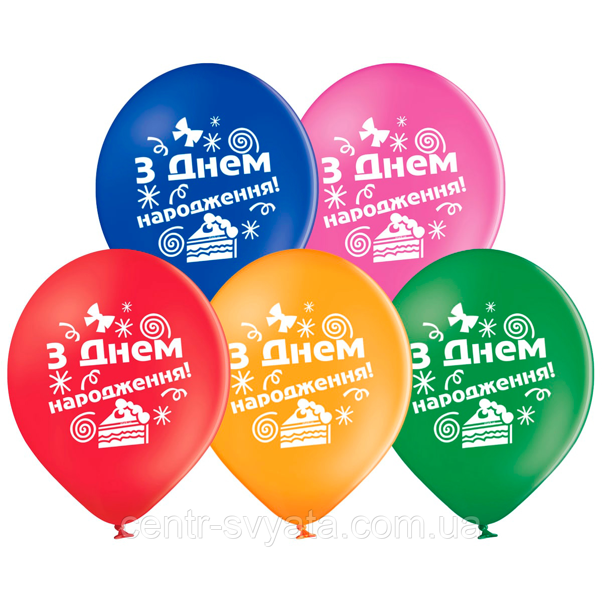 Латексна кулька BELBAL 12"(30 см) "З Днем народження" Торт