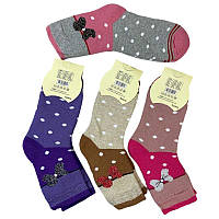 Шкарпетки махрові для дівчинки (11-12 р.), "Чебурашка", 4 кольори