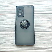 Чохол Armor Ring для Xiaomi Redmi Note 10 Pro протиударний з кільцем Чорний