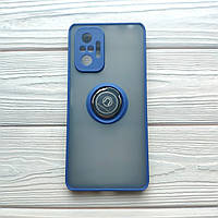 Чохол Armor Ring для Xiaomi Redmi Note 10 Pro протиударний з кільцем Синій