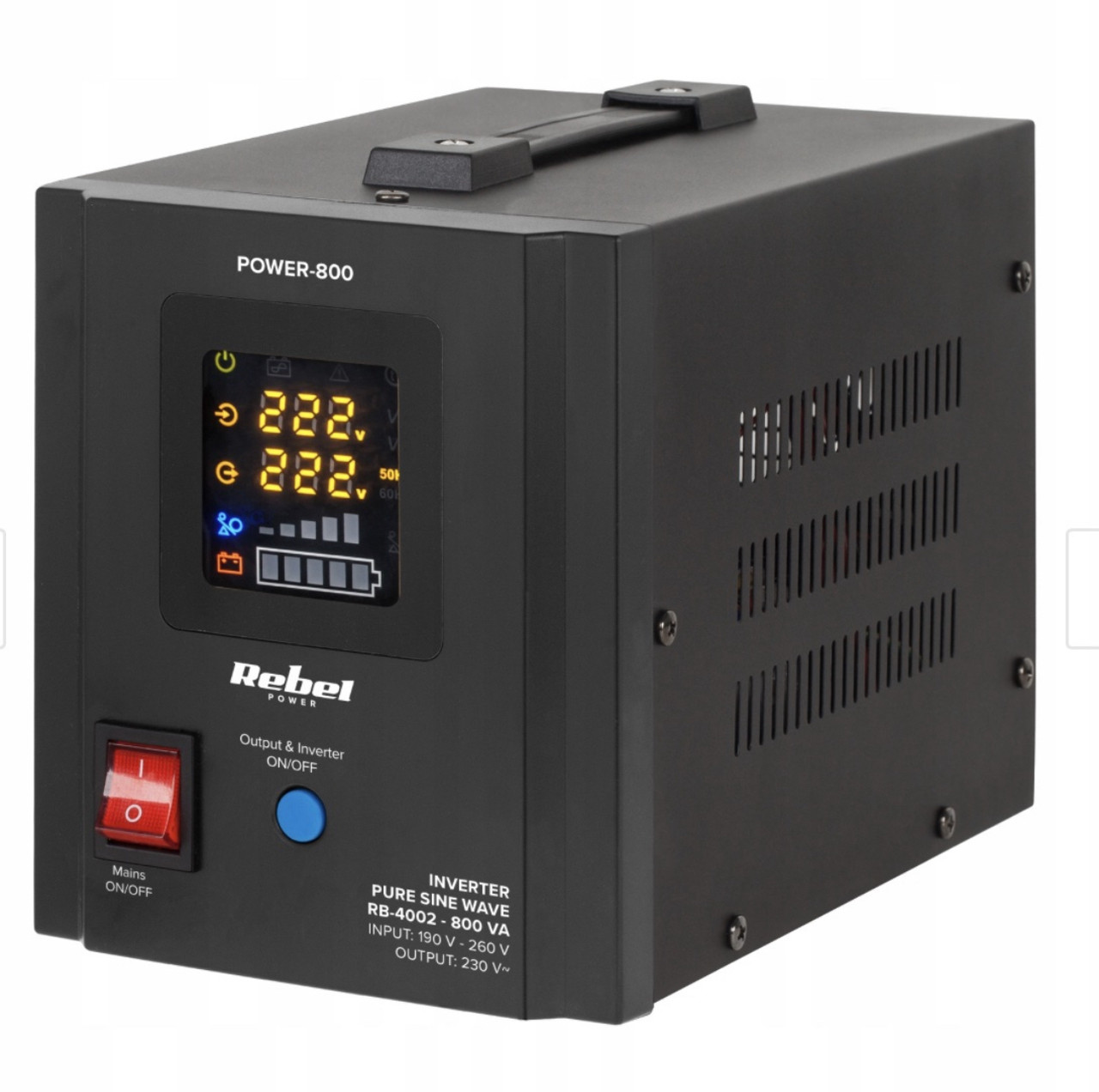 Аварійне живлення Rebel POWER-800 12V/230V (800VA/500W) RB-4002