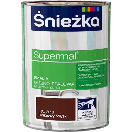 Емаль Sniezka олійно-фталева Supermal коричневий глянець 0,8 л