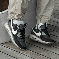 Мужские кроссовки Nike Air Max 90 Terrascape Black White (черно белые) стильные текстильные легкие кроссы 1357
