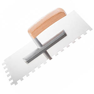 Hardy 25 Гладилка зубчаста нержавіюча для плитки 28x13 см, зуб 8x8 мм