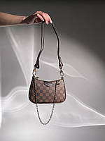 Женская деловая сумка Louis Vuitton Easy Pouch On Strap Monogram Brown (коричневая) KIS01109 стильная cross