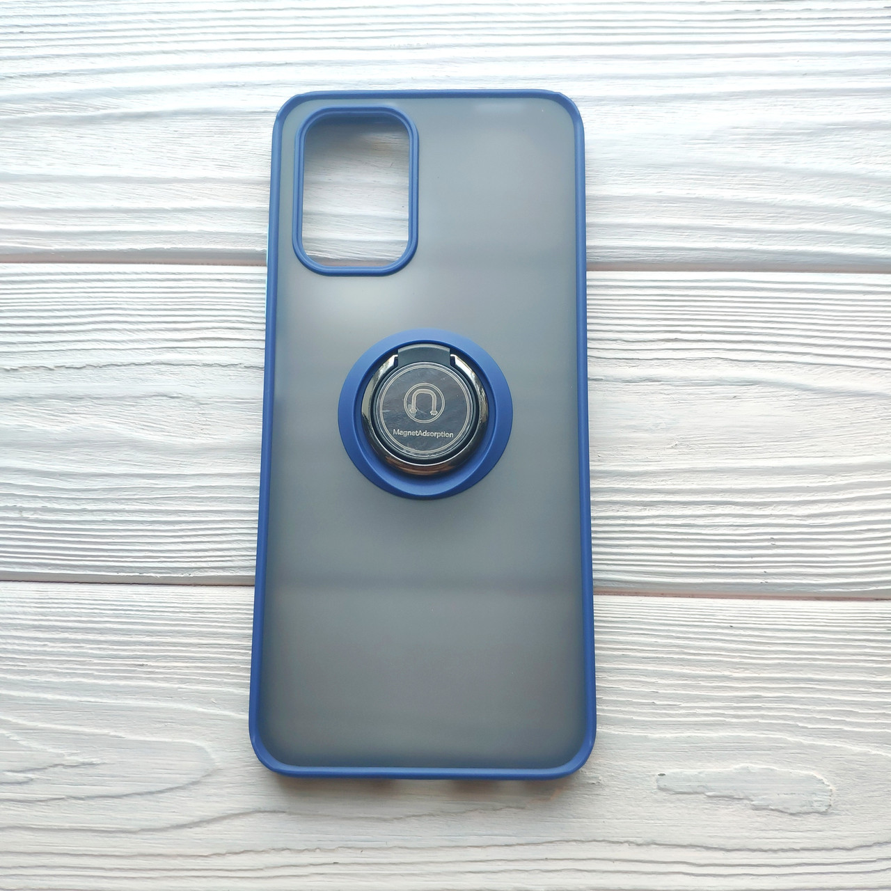 Чохол Armor Ring для Xiaomi Redmi Note 10 / Note 10S протиударний з кільцем Синій