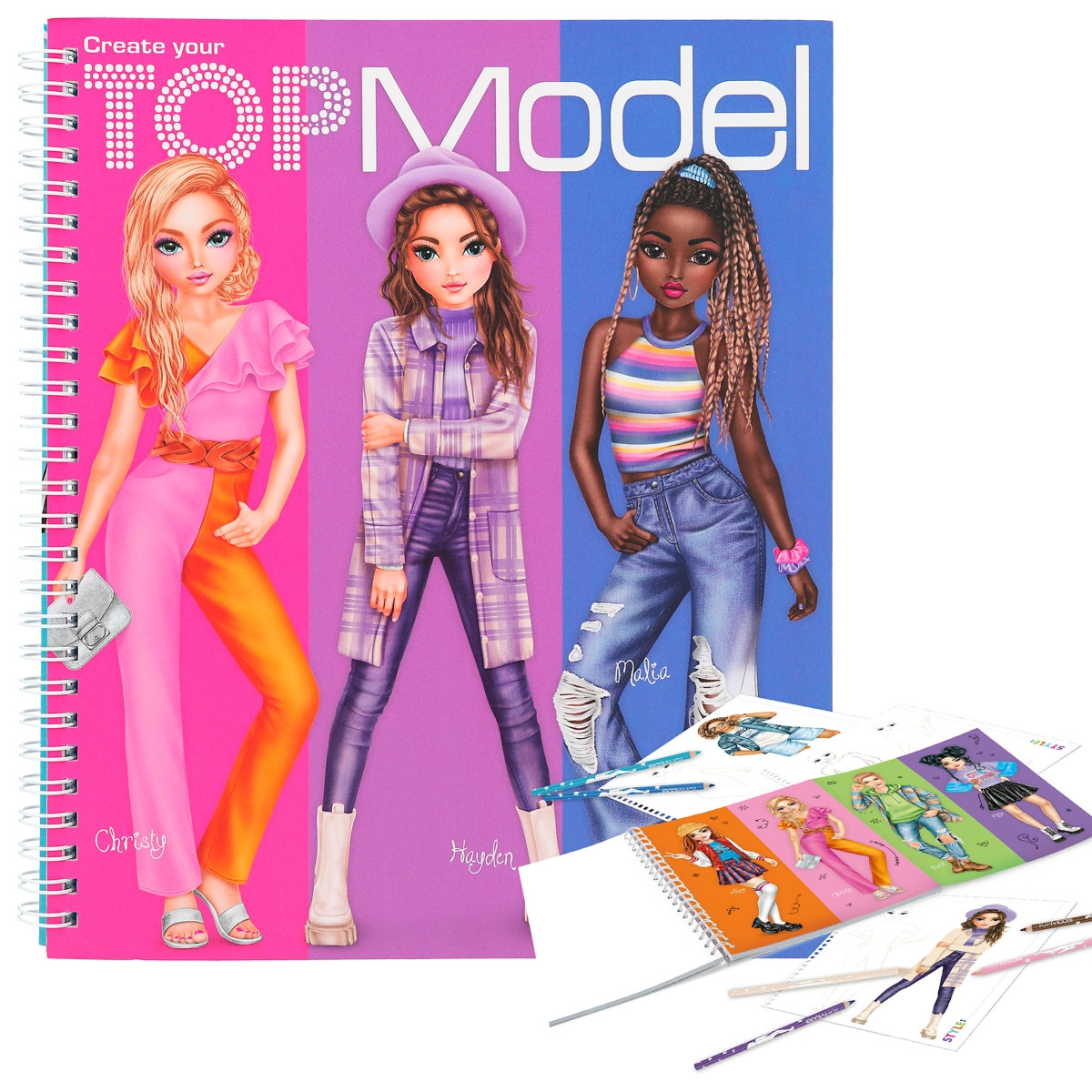 Альбом для стікерів Top model Dress me Up Haiden Malia Одягни мене стікербук топ модел набір для творчості 12447