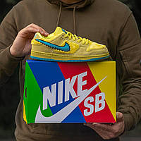 Женские кроссовки Nike SB Dunk Low Grateful Dead Bears Yellow (желтые с синим) крутые модные кеды I1443 cross