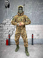Тактический демисезонный костюм Soft Shell пиксель Комплект куртка штаны флиска бейсболка