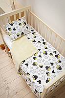 Теплое детское одеяло и подушка в кроватку - детское одеяльце на овчине для новорожденных 125 см*95 см