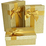 Подарункова коробка прямокутна золота 21см*14см*8см