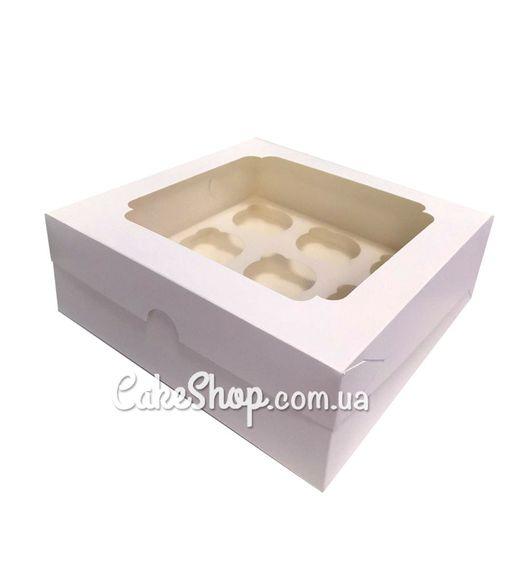 Коробка на 9 кексів з фігурним вікном Біла