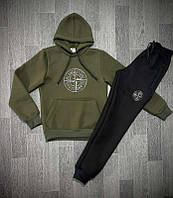 Трендовый теплый спортивный костюм "STONE ISLAND" для мальчиков 14-16 лет