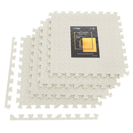 Мат-пазл (ластівчин хвіст) Cornix Mat Puzzle EVA 120 x 120 x 1 см XR-0231 Cream Poland, фото 1