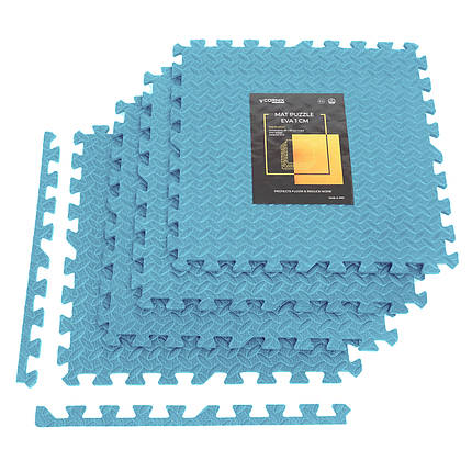 Мат-пазл (ластівчин хвіст) Cornix Mat Puzzle EVA 120 x 120 x 1 см XR-0235 Sky Blue Poland, фото 1