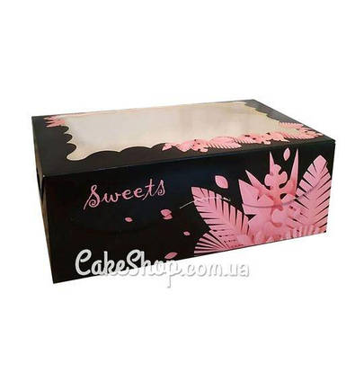 Коробка на 6 кексів з прозорим вікном Sweets, 25х17х9 см