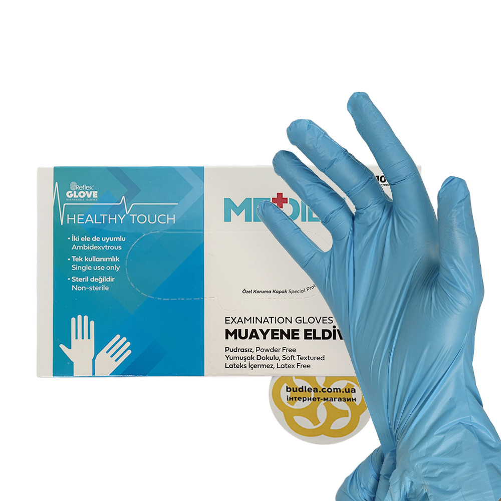 Щільні медичні рукавички Medilex, TPE, синій, S, 100 шт Reflex