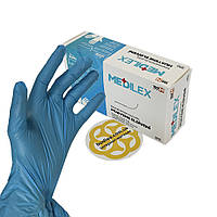 Щільні одноразові медичні рукавички Medilex, TPE, блакитний, M, 100 шт Reflex