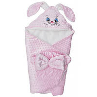 Одеяло-конверт для новорожденных Зайка розового цвета