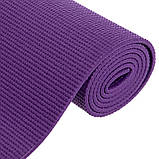 Килимок для йоги та фітнесу Power System PS-4014 PVC Fitness-Yoga Mat Purple (173x61x0.6), фото 4