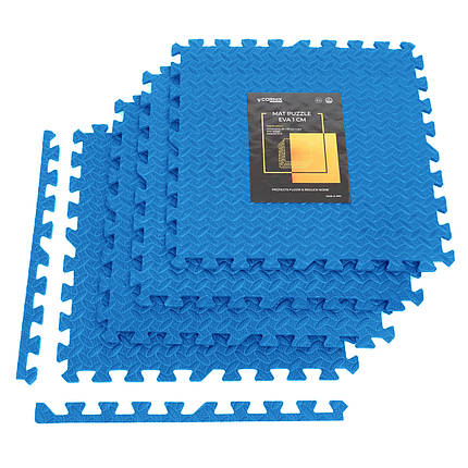 Мат-пазл (ластівчин хвіст) Cornix Mat Puzzle EVA 120 x 120 x 1 см XR-0237 Blue, фото 2