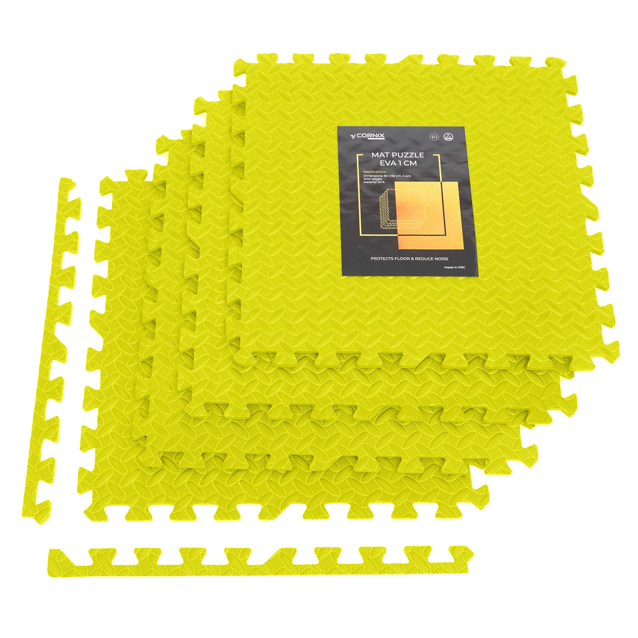 Мат-пазл (ластівчин хвіст) Cornix Mat Puzzle EVA 120 x 120 x 1 cм XR-0236 Yellow, фото 1