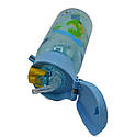 Пляшка для води CASNO 400 мл KXN-1195 Блакитна (Діно) із соломинкою, фото 5