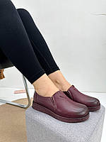 Туфли женские MeegoComfort A0231-violet бордовые на низком ходу