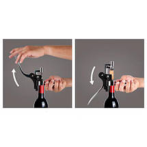 Штопор горизонтальний Vacu Vin Lever Corkscrew Horizontal Black, фото 5