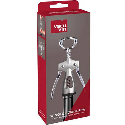 Штопор-метелик Vacu Vin Winged Corkscrew Silver, фото 2