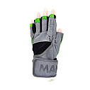 Рукавиці для фітнесу MadMax MFG-860 Wild Grey/Green M, фото 2