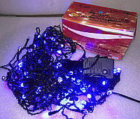 Гірлянда Бахрома (Icicle-light) шестигранна 200 LED (чорний кабель) СИНЯ (4,5м)