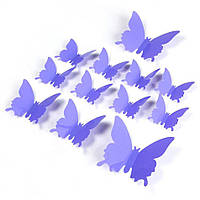 Вінілові 3Д метелики для декору бузкові